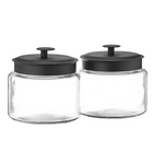 Anchor Hocking Set of 2 Montana Glass Jars with Fresh Sealed Lids (64 oz)