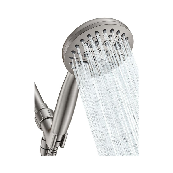 Cabezal de ducha de alta presión de acero inoxidable de 7 funciones con soporte ajustable