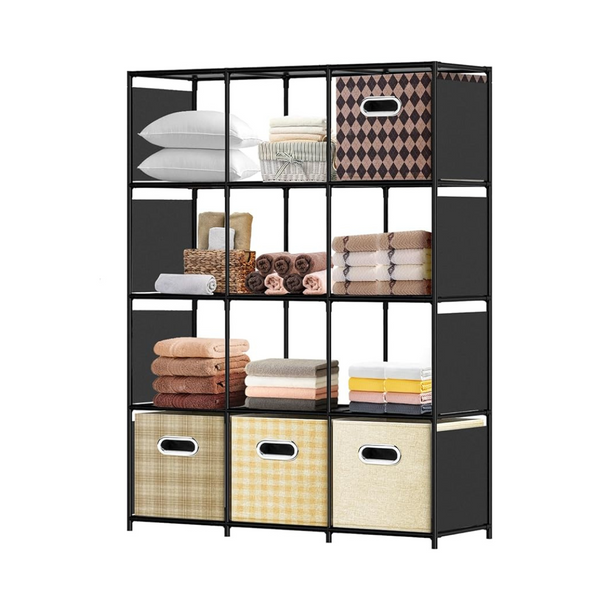 Baleine Estante de almacenamiento de metal en forma de cubo de 12 rejillas