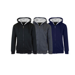2-Pack Assorted Men's Sherpa-Fleece Lined Classic Zip Hoodie
