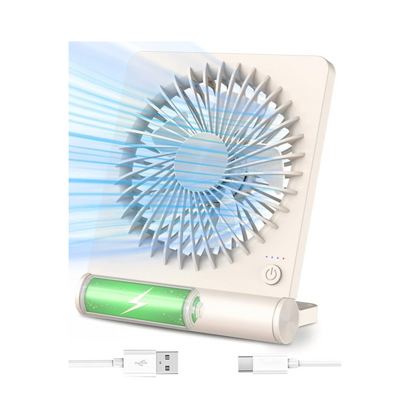 Ventilador de escritorio pequeño USB recargable Tevelecin 2000mAh