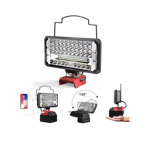 1800lm Cordless LED Work Light For Ryobi 18V - 29 LED Portable Flood Light