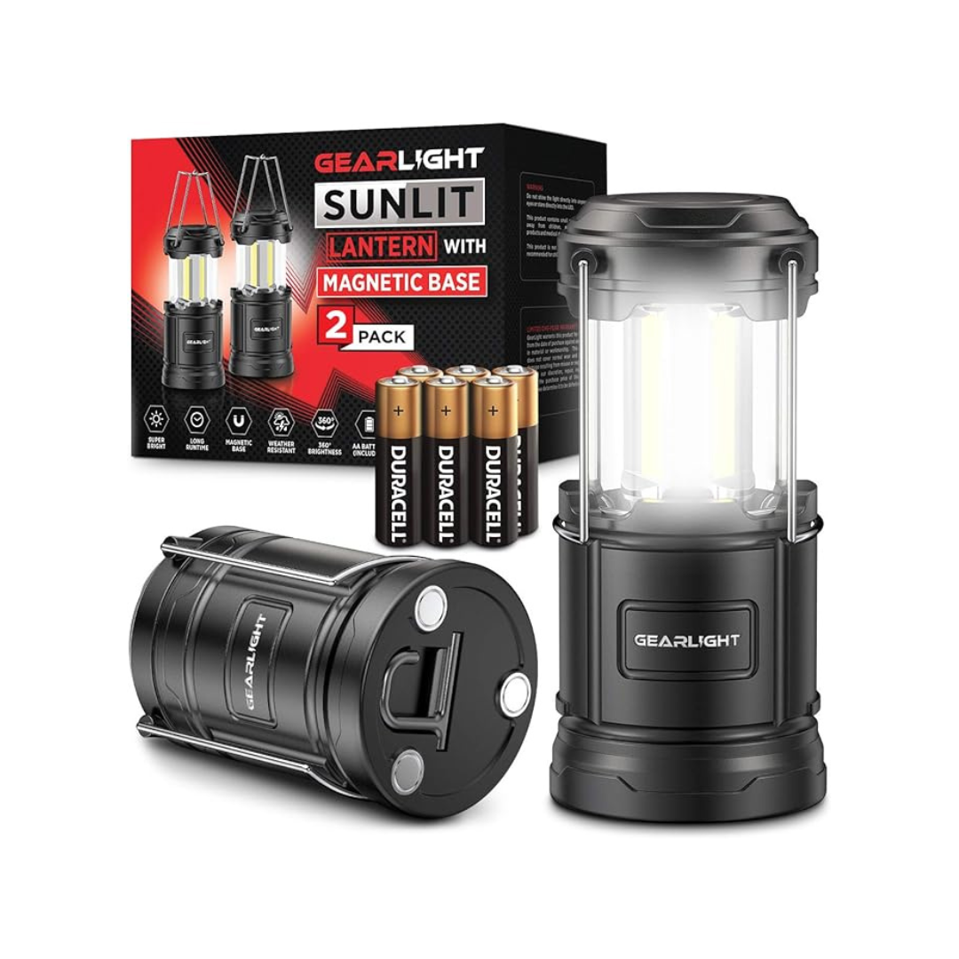 2Pack GearLight LED Camping Battery Powered Lantern Sunlit PzDeals