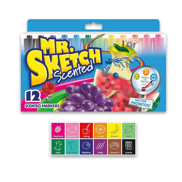Set of 12 Sanford Mr. Sketch Chisel Tip Watercolor Markers