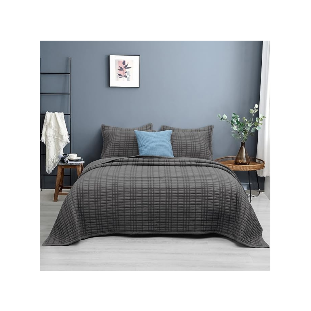 Popxstar INS Style White Ball Edge Quilted Quilt Blanket Bedspread Washed Solid Color Korean Princess Style Summer Thin Quilt 1/3Pc