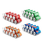 Juego de 4 contenedores organizadores de latas de refresco para refrigerador