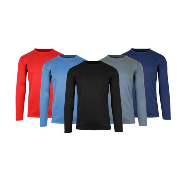 Paquete de 4 camisas de cuello redondo que absorben la humedad Kick Start Gear para hombre