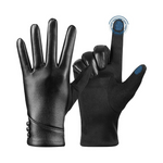Womens Winter Leather Gloves Touch Screen