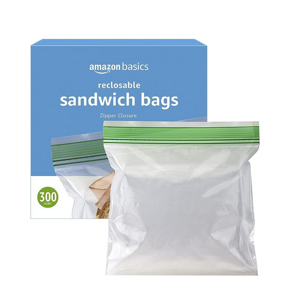 300 Count Amazon Basics Sandwich Storage Bags