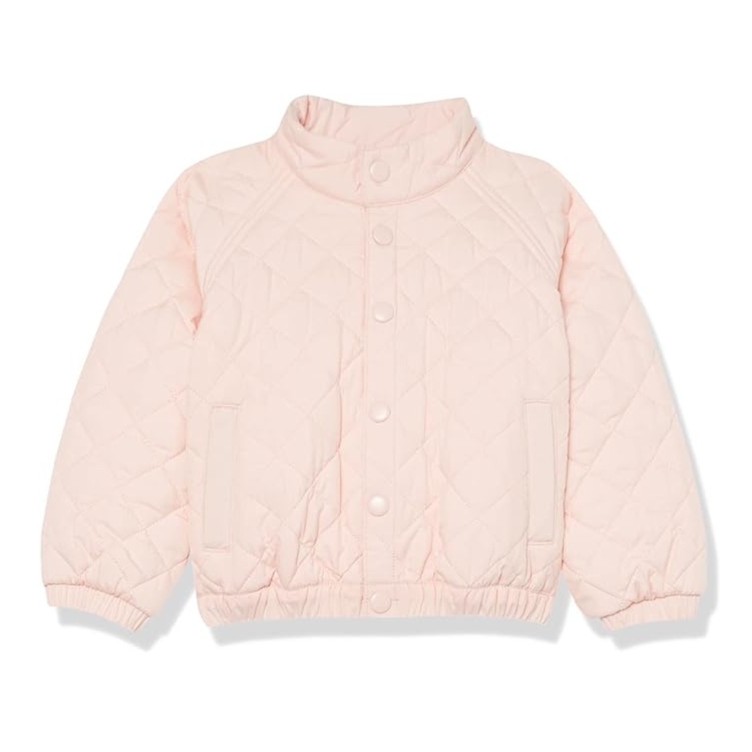 Amazon Essentials Unisex Kids' Lightweight Puffer Jacket (Light Pink