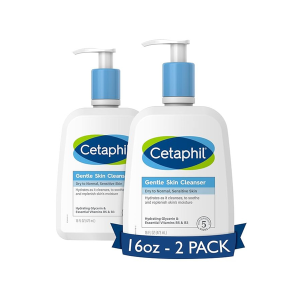 Paquete de 2 limpiadores faciales hidratantes y suaves de Cetaphil, 16 oz