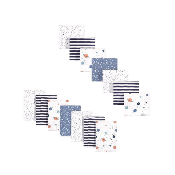 14-Piece Hudson Baby Infant Boy Cotton Flannel Burp Cloths & Blankets