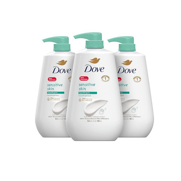 Paquete de 3 jabones corporales para piel sensible Dove