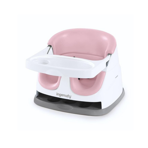 Ingenuity Baby Base 2 en 1 asiento elevador y asiento de piso con bandeja de almacenamiento automático (2 colores)