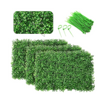 Paquete de 12 setos artificiales de boj Nisorpa, planta sintética de 16" x 24", color verde
