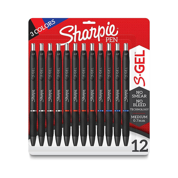 Bolígrafos de gel Sanford S-Gel de punta media (0,7 mm), 12 unidades, colores surtidos