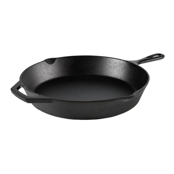 Ozark Trail Sartén de hierro fundido pre-sazonada de 12" con mango y labios