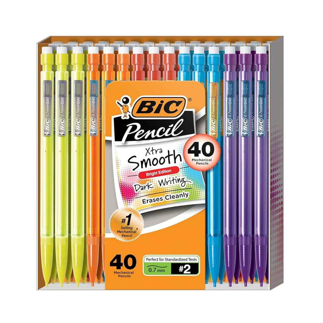 BIC XtraSmooth Mechanical Pencils, Medium Point (0.7mm), 40Count