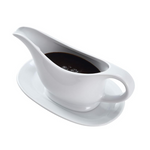 Bruntmor 11 Oz White Ceramic Gravy Boat With Tray