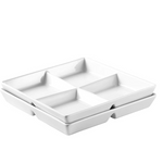Set of 2 Bruntmor 4-Compartment Serving Tray Dish (10"x10")