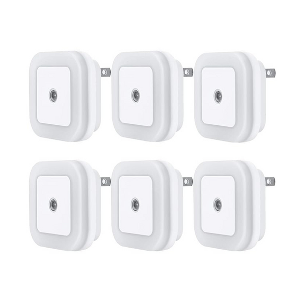 Paquete de 6 lámparas de luz nocturna LED Uigos con sensor inteligente de atardecer a amanecer