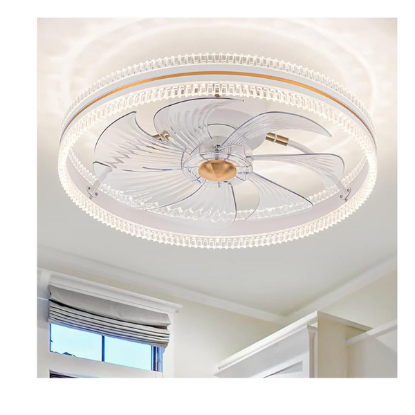 Dider Luces de ventilador de techo de montaje empotrado de 20" con control remoto (2 colores) 