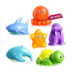 6-Piece Mold Free Marine Animals Bath Toys