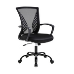 Silla de escritorio ergonómica con respaldo medio y reposabrazos lumbar BestOffice