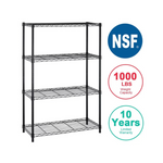 BestOffice 4 Shelf Unit Garage NSF Wire Shelf Metal Storage Shelves