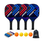Apexup Juego de paletas de madera para Pickleball con 4 paletas de Pickleball, 4 bolas y bolsas de transporte