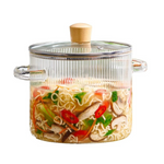 Le'raze Heat Resistant Borosilicate Glass Cooking Pot (68oz)