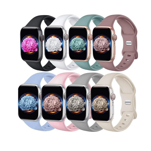 8-Pack Brigtlaiff Breathable Soft Silicone Sport Strap for Apple Watch Band