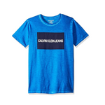 Calvin Klein Big Boy's Track Logo Crew Neck T-Shirt