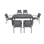 Juego de comedor al aire libre Hanover Nápoles de 7 piezas