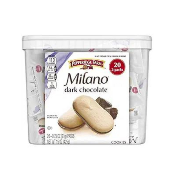 20-Count Pepperidge Farm Milano Dark Chocolate Cookies Tub