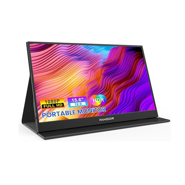 FANGOR 15.6″ FHD Portable USB-C Travel Monitor With Smart Cover