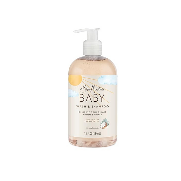 SheaMoisture 100% aceite de coco virgen lavado y champú para bebé, 13 oz