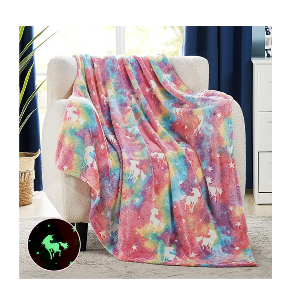 L'Agraty 50" x 60" Soft Star Unicorn Kids Throw Blanket