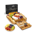 Smirly Premium Charcuterie Bamboo Large Cheese Board and Knife Set