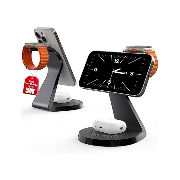3-in-1 Magnetic Wireless Charging Station with 30W USB Charger