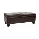Christopher Knight Home Merrill Double Opening Leather Storage Ottoman