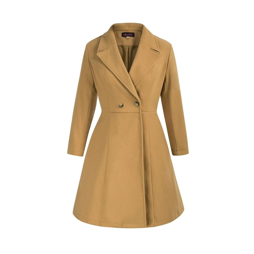 Hanna Nikole Women's Plus Size Wool Dress Coat (Camel) PzDeals