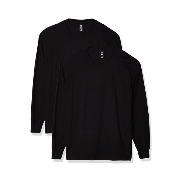 Paquete de 2 camisetas Beefy-T de manga larga para hombre Hanes (varias)