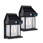 Paquete de 2 luces solares para exteriores con sensor de movimiento inalámbrico