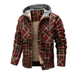 Hypestfit Men's Corduroy Plaid Sherpa Lined Flannel Shirt Jacket