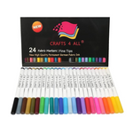 24-Pack Crafts 4 All Permanent Fabric Markers Pens Set