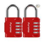 2-Pack Puroma 4 Digit Waterproof Combination Lock (Red)