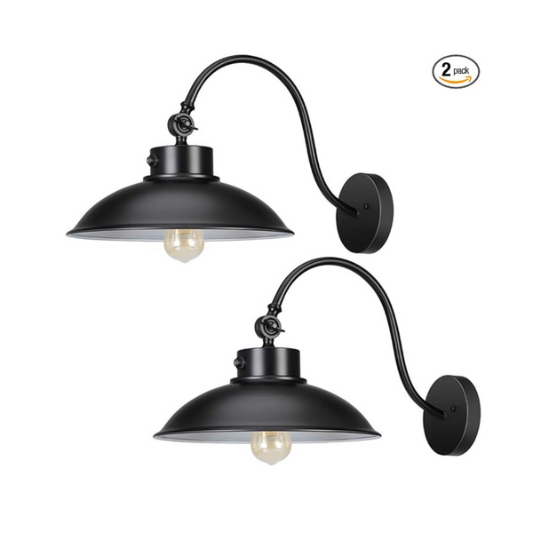 Paquete de 2 luces de pared para exteriores impermeables del anochecer al amanecer