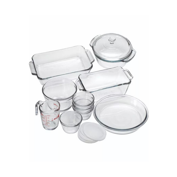 Juego completo de utensilios para hornear de vidrio Anchor Hocking Oven Basics de 15 piezas