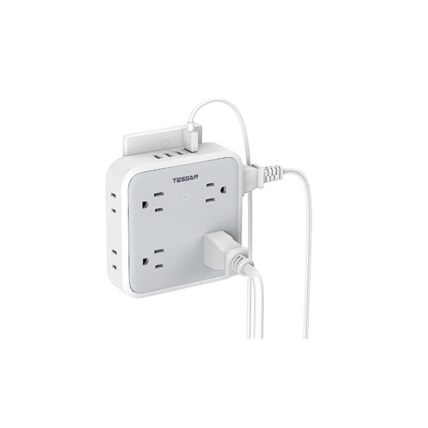 Tessan Multiple Outlet Extender with 4 USB Wall Charger